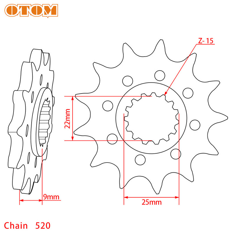 OTOM Motocykel 13T Predné ozubené koleso s kovaným ľahkým dizajnom pre KTM SX SXF XC XCF XCW EXC MXC HUSQVARNA FC FE TC TE