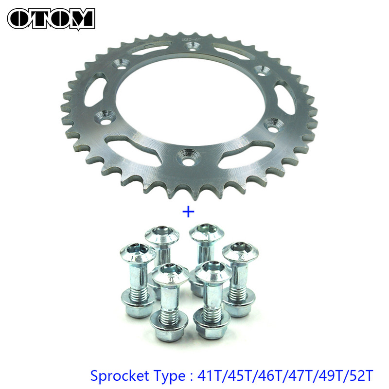 OTOM Motocykel 41/46/47/49/52T Oceľová reťazová doska Zadné ozubené koleso pre KTM EXC EXCF SX MX SXF XCW SMR 250 450 Príslušenstvo pre motocykle