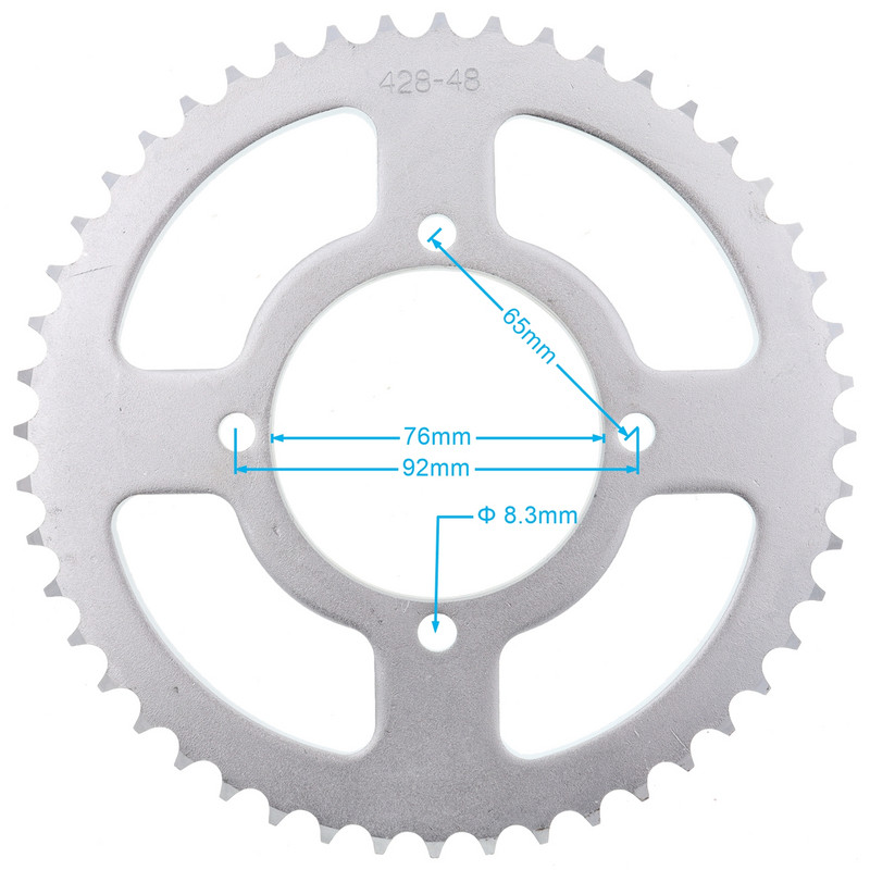 76 mm 420/428 48T hammastega 4 auguga tagumine tagumine keti hammasratas Quad Dirt Pit Bike ATV jaoks