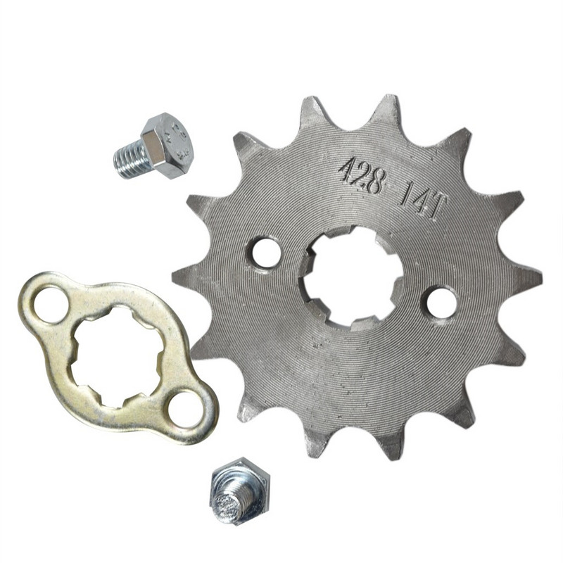 Ozubené koleso motora pre motocykel 14T 15T 16T 17T, zuby 17 mm, 428, reťaz pre 50cc až 125cc Dirt Bike, ATV, Go Kart, Quad Pitbike Buggy
