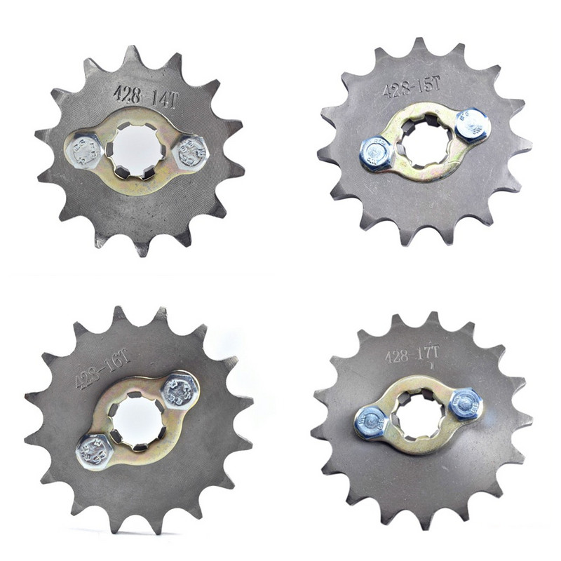 Ozubené koleso motora pre motocykel 14T 15T 16T 17T, zuby 17 mm, 428, reťaz pre 50cc až 125cc Dirt Bike, ATV, Go Kart, Quad Pitbike Buggy