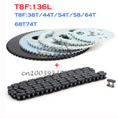 1 set 47cc 49cc T8F lanț 136 zale și 38 44 54 58 64 74 dinți pinion pentru mini moto ATV Quad 2 timpi piese de motor