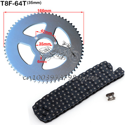 1 set 47cc 49cc T8F lanț 136 zale și 38 44 54 58 64 74 dinți pinion pentru mini moto ATV Quad 2 timpi piese de motor