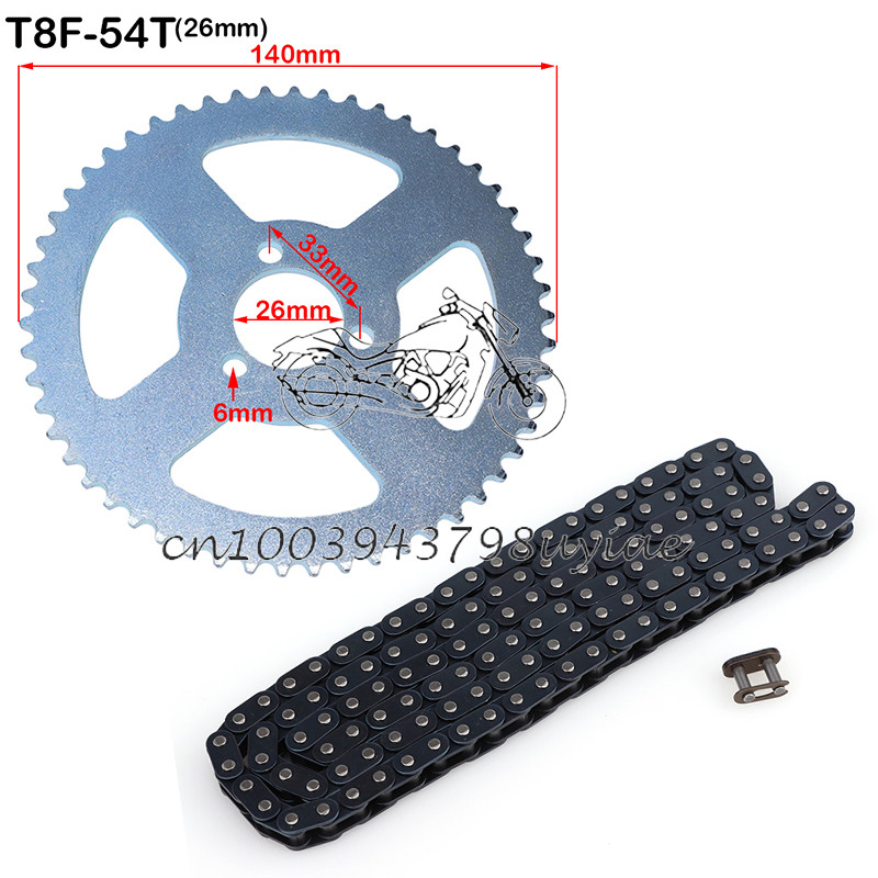 1 komplekt 47cc 49cc T8F kett, 136 lüli ja 38 44 54 58 64 74 hammasratas Mini Moto ATV Quad 2-taktilise mootori osadele