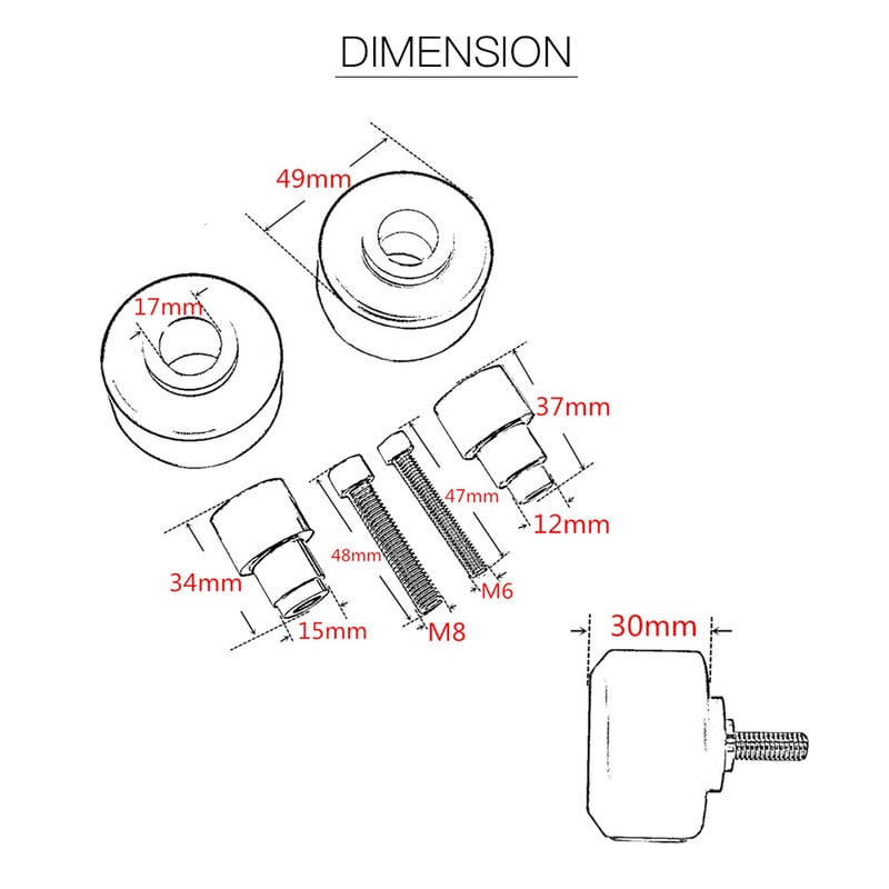 Pre KTM DUKE 125 200 250 390 RC125 RC200 RC250 RC390 2012-2021 Ochranné podložky na rám zadného a predného kolesa motocykla