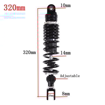 270 mm - 360 mm Viacero veľkostí zadného nastaviteľného tlmiča nárazov pre motocykle Honda, Yamaha, Kawasaki, Suzuki, zadné odpruženie