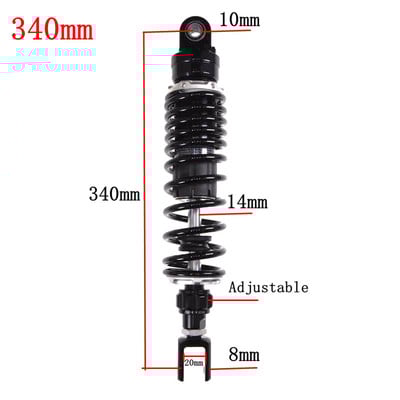 270 mm - 360 mm Viacero veľkostí zadného nastaviteľného tlmiča nárazov pre motocykle Honda, Yamaha, Kawasaki, Suzuki, zadné odpruženie