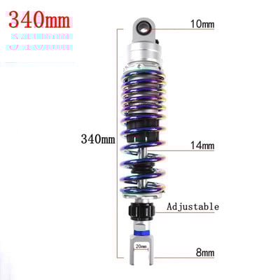 270 mm - 360 mm Viacero veľkostí zadného nastaviteľného tlmiča nárazov pre motocykle Honda, Yamaha, Kawasaki, Suzuki, zadné odpruženie