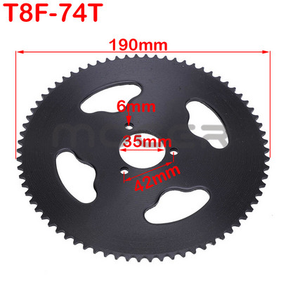 Lant T8F 136 verigi 74T 35mm Pinion spate pentru 43cc 49cc Minimoto Moped scutere Motor in 2 timpi Pocket Bike Mini Quad ATV