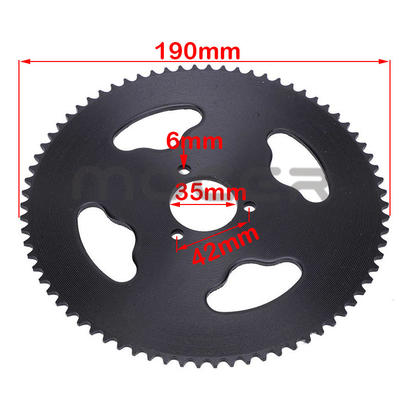 T8F 136 звена Верига 74T 35 мм задно зъбно колело за 43cc 49cc Minimoto мотопед скутери 2-тактов двигател Pocket Bike Mini Quad ATV