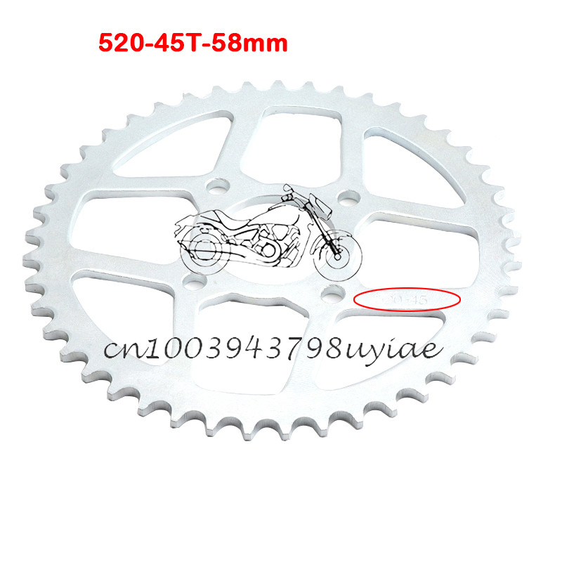 Reťaze 520 43T/45T/47T/49T Ozubené kolesá, zadné a zadné ozubené koleso, vhodné pre motokáry, štvorkolky, terénne motocykle.