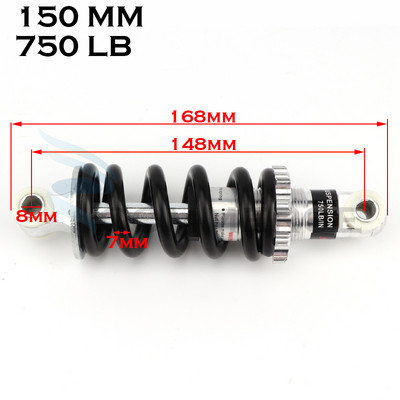 90MM 100MM 125MM 150MM 180MM 190MM 200MM șoc suspensie spate pentru 47cc 49CC Super Minimoto ATV Quad scuter electric Pocket Bik