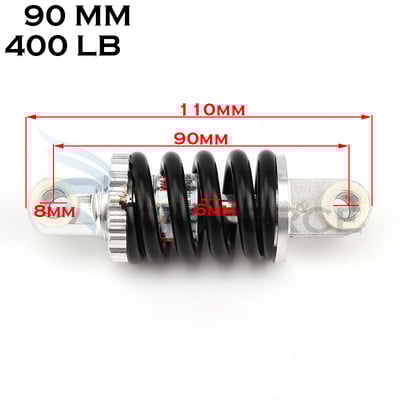 90MM 100MM 125MM 150MM 180MM 190MM 200MM șoc suspensie spate pentru 47cc 49CC Super Minimoto ATV Quad scuter electric Pocket Bik