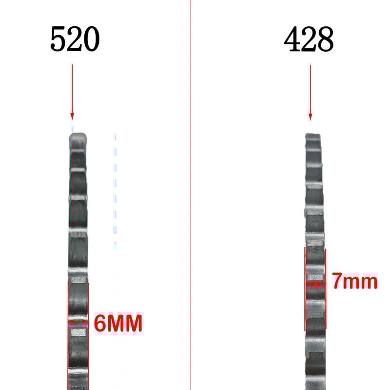 Reťaze 520/428 43T/45T/48T/57T pre motocyklové reťaze, zadné a zadné ozubené koleso pre ATV, štvorkolky, motocykel, moped
