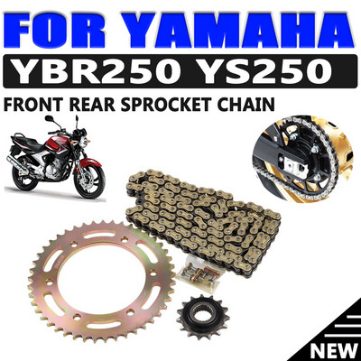 Για Yamaha YBR250 YS250 YBR 250 YS 250 Ανταλλακτικά Μοτοσικλέτας Μπροστινό Πίσω Γρανάζια Αλυσίδα Γραναζιών Γραναζιών Moto Σύστημα μετάδοσης