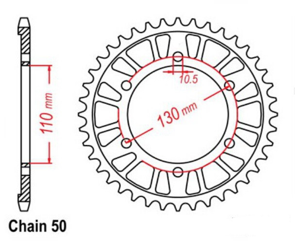 530 Reťazové zadné ozubené koleso pre motocykel Yamaha XJR1300 04-17 MT-01 05-11 YZF-R7 99-01 YZF R1 98-08 FZS1000 01-05 FZ1 FZ1 01-15