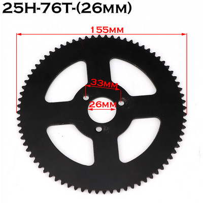 25H 62T 64T 66T 68T 72T 74T 76T zuby 26MM zadné ozubené koleso pre 47CC 49CC mini moto ATV štvorkolky Dirt Pit Pocket 2-taktné