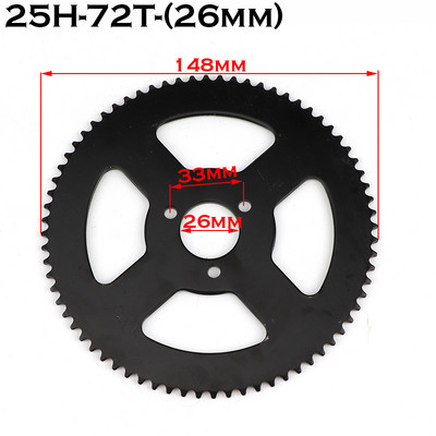 25H 62T 64T 66T 68T 72T 74T 76T zuby 26MM zadné ozubené koleso pre 47CC 49CC mini moto ATV štvorkolky Dirt Pit Pocket 2-taktné