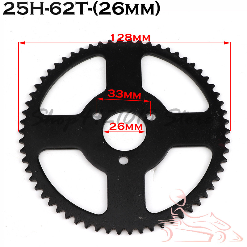 25H 62T 64T 66T 68T 72T 74T 76T zuby 26MM zadné ozubené koleso pre 47CC 49CC mini moto ATV štvorkolky Dirt Pit Pocket 2-taktné