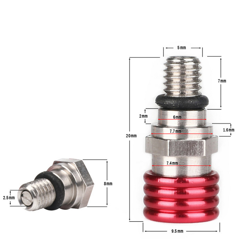 Odvzdušňovací ventil M5 pre prednú vidlicu pre CR, CRF, YZ, YZF, WR, WRF, DRZ, RMZ, KX, KLX, KXF, 250, 450, MX, Dirt Bike, Motocyklový motokros
