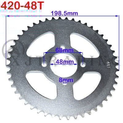 ATV 420/428 grandinės 25/31/32/37/41/48 dantys 48mm galinė grandinė krumpliaratis motociklo Go Kart Buggy keturračio motociklo dalims