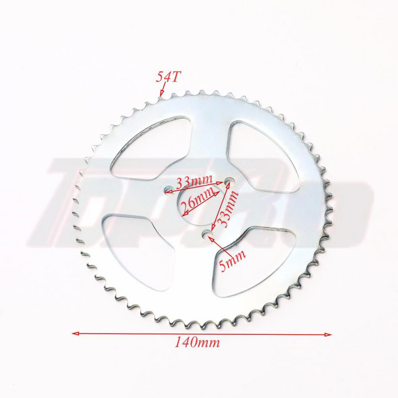 Ozubené koleso T8F 54T 26/29/35 mm, zadné a zadné ozubené kolesá pre 2-taktné motorky 47cc 49cc 110cc 125cc 140cc Pocket Dirt Pit Bike Chopper