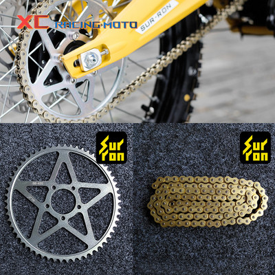 Нова мотоциклетна верига Зъбно колело 58T Златна верига 112L за Sur Ron Sur-Ron Surron X/S Аксесоари за електрически мотокрос Dirt Pit Bike