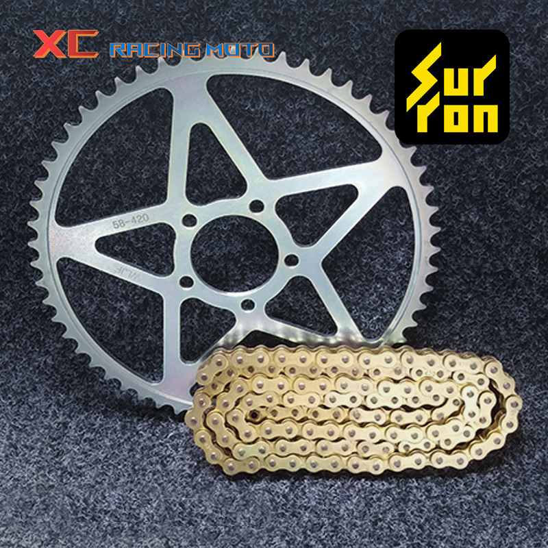 Pinion nou pentru lanț de motocicletă, lanț de aur 58T, 112L, pentru Sur Ron Sur-Ron Surron X/S Accesorii pentru motocross electric Dirt Pit Bike