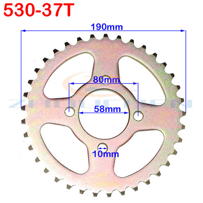 530-as lánc 31T/32T/35T/37T/40T/45T lánckerék hátsó hátsó lánckerék váltó 530-as lánchoz 110-150cc kart ATV négykerekű terepjáró