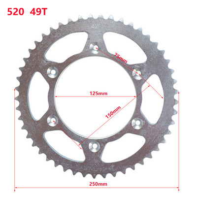Înaltă calitate 520 43 dinți 45 dinți 49 dinți 43T 45T 49T Pinion spate pentru ATV Quad Pit Dirt Bike Buggy Go Kart Motocicletă Motor