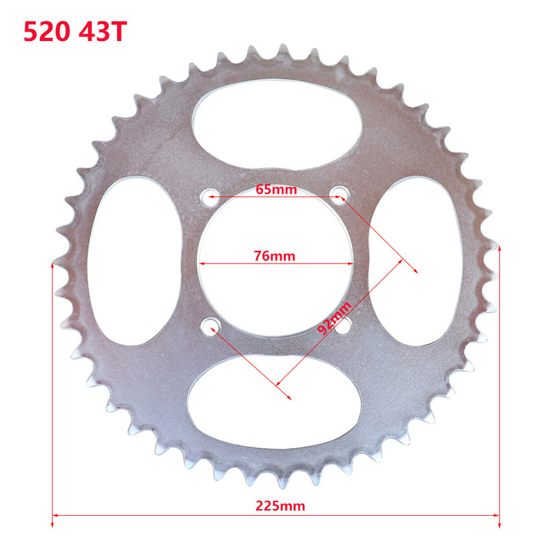 Înaltă calitate 520 43 dinți 45 dinți 49 dinți 43T 45T 49T Pinion spate pentru ATV Quad Pit Dirt Bike Buggy Go Kart Motocicletă Motor