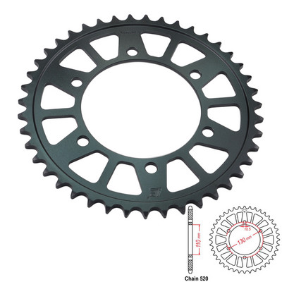 520 láncos motorkerékpár hátsó lánckerék Yamaha MT-03 16-20 YZF-R3 15-21 YZF R7 99-01 YZF-R6 03-20 YZF R1 04-14 FZ6 Fazer 04-09