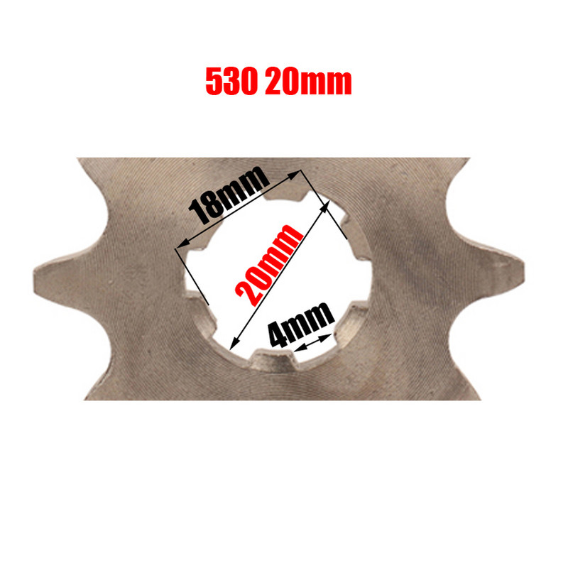 Motor din față 530 20mm 10T dinți pinion cu lanț cu suport pentru plăci de reținere pentru motocicletă Dirt Bike ATV