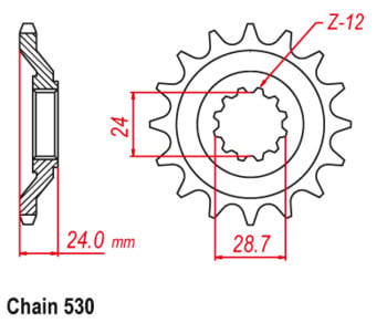 530-17T μπροστινό γρανάζι για KAWASAKI Ninja ZX-11 ZX1100 C1-C4 90-93 ZZR ZZ-R 1100 ZZ-R1100 ZZR1100 C1-C3 90-92