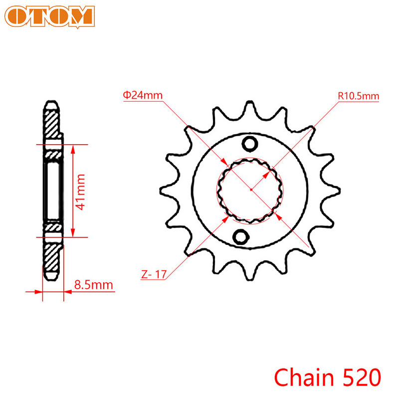 OTOM Motocicletă 520-15T Clip de blocare a lanțului pinionului față pentru HONDA XR400R TRX400EX ATV UTV Off-road Motocross accesorii piese