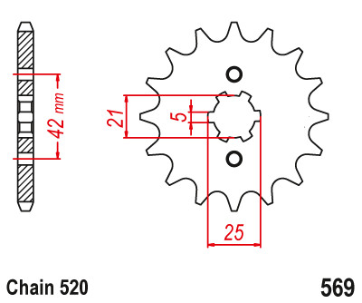 520-14T első lánckerék Kawasaki KL250 79-85 KL250 Super Sherpa 00-03 KL250 Super Sherpa 2009 KL 250 KV250 KV 250 85-86