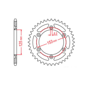 520 43T 47T 51T Зъбно колело за задно зъбно колело за Honda CRM250A XR250R XR250S XR250 III S Baja XR 250 400 XR400 XR400R XR650R