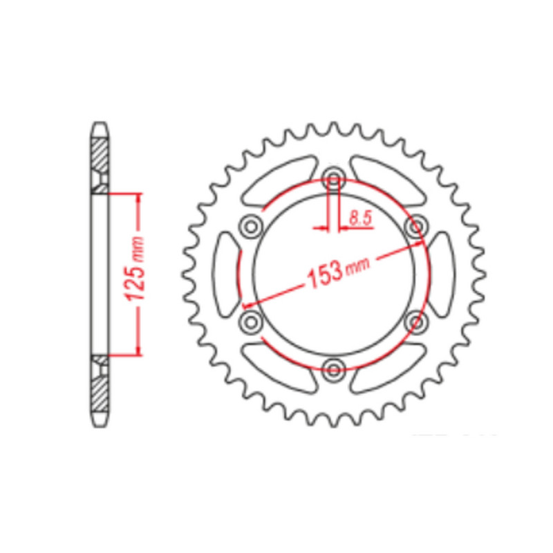 520 43T 47T 51T Pinion spate Roata de fixare pentru Honda CRM250A XR250R XR250S XR250 III S Baja XR 250 400 XR400 XR400R XR650R