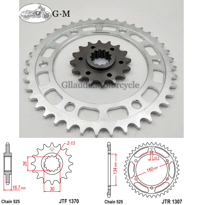 41T-16T-525 Motorkerékpár első hátsó Chian lánckerék Honda CBR600 RR CBR 600 RR CBR 600 RR F5 2003-2016 CBR 600 F4i 2001-2006