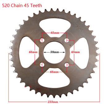 520 42T 43T 45T 49T зъбно задно верижно зъбно колело за китайски ATV Quad Pit Dirt Bike Мотоциклет Мотор Мотопед 520 Вериги Зъбни колела Cog