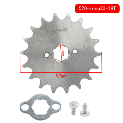 Pinioni pentru lanțul motorului față 520# 10T 11T 12T 13T 14T 15T 16T 17T 18T 19T 20T 21T 22T 23T Dinți 20mm Cu dispozitiv de blocare a plăcii de reținere
