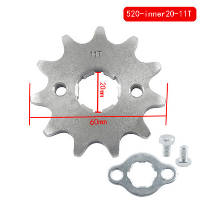 Pinioni pentru lanțul motorului față 520# 10T 11T 12T 13T 14T 15T 16T 17T 18T 19T 20T 21T 22T 23T Dinți 20mm Cu dispozitiv de blocare a plăcii de reținere