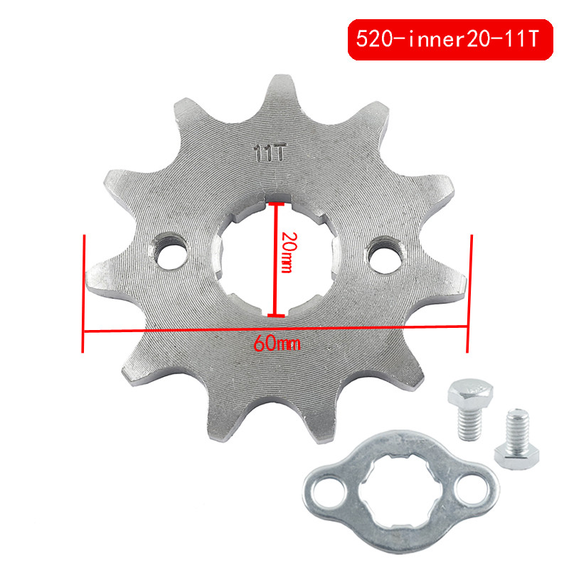 Pinioni pentru lanțul motorului față 520# 10T 11T 12T 13T 14T 15T 16T 17T 18T 19T 20T 21T 22T 23T Dinți 20mm Cu dispozitiv de blocare a plăcii de reținere