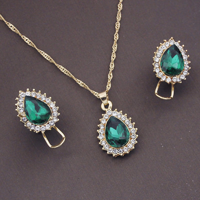 Madingi krištolo pakabukai karolių auskarų rinkiniai moterims papuošalų rinkinys vestuvinių vestuvinių auskarų karolių rinkinys