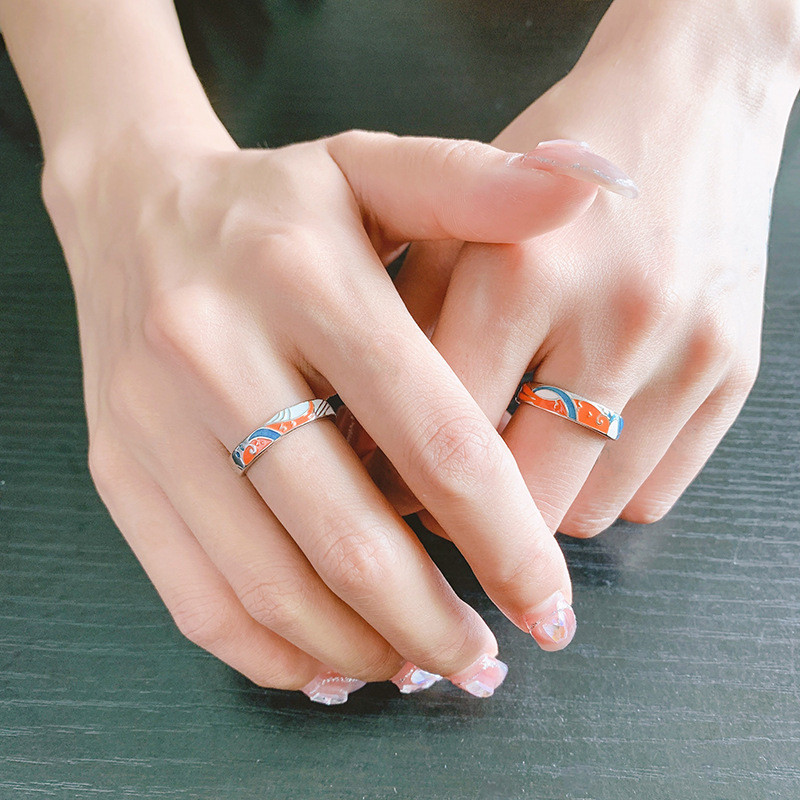 Vintage aranyos fekete macska fehér macska szerelmes pár gyűrűk egyszerű állati tervezésű ékszerek nőknek, állítható nyitott gyűrű Valentin-napi ajándék