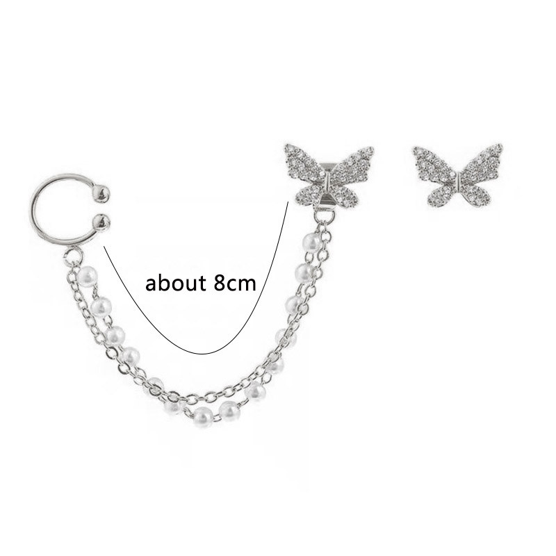 Cercei cu ciucuri de perle Cercei cu fluture noi coreeni pentru femei Cercei romantici suspendați Accesorii pentru urechi de petrecere cu personalitate