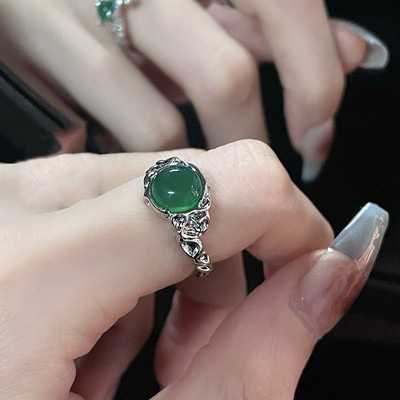 Opalni nepravilni prsten od prirodnog kamena s bijelim opalom Estetski Egirl šuplji prstenovi za žene Y2K trendovski prsten Kreativan nakit za prste