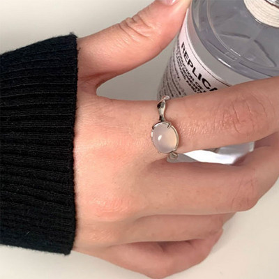 Opalni nepravilni prsten od prirodnog kamena s bijelim opalom Estetski Egirl šuplji prstenovi za žene Y2K trendovski prsten Kreativan nakit za prste