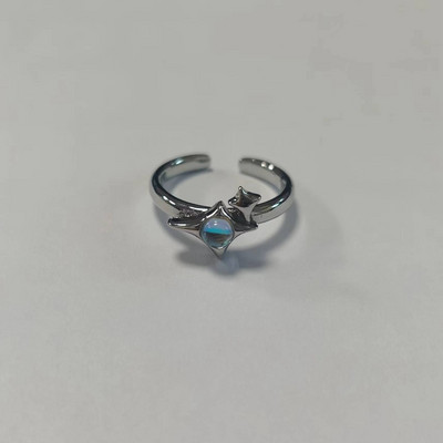 Opalni nepravilni prsten od prirodnog kamena s bijelim opalom Estetski Egirl šuplji prstenovi za žene Y2K trendovski prsten Kreativan nakit za prste