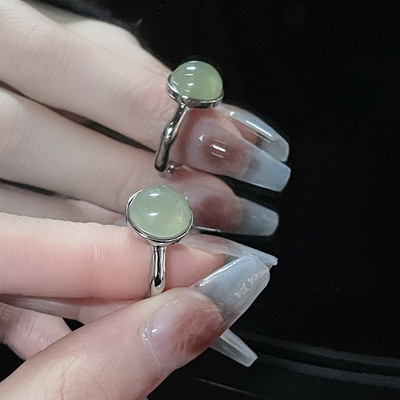 Opalni nepravilni prsten od prirodnog kamena s bijelim opalom Estetski Egirl šuplji prstenovi za žene Y2K trendovski prsten Kreativan nakit za prste